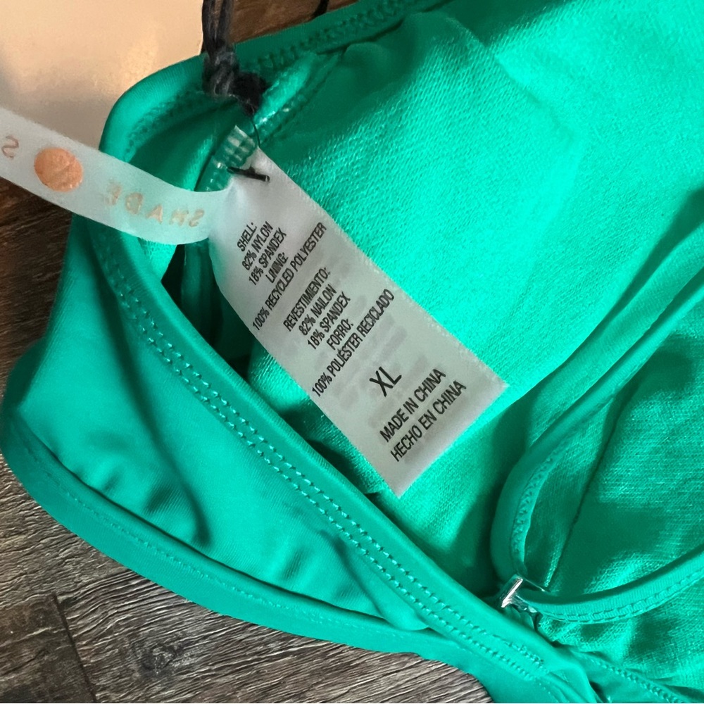 NWOT - Shade & Shore Teal Bikini Top - Picture 3 of 4